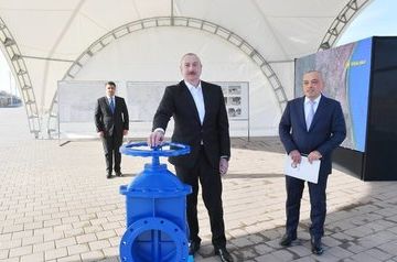 Ilham Aliyev launches water supply system in Neftchala