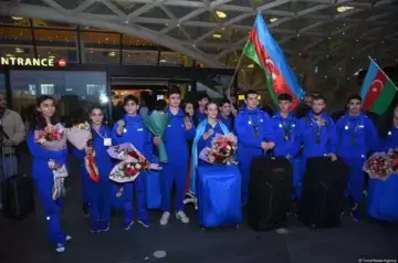 Gymnasts bringing home medals of European Championship welcomed in Baku