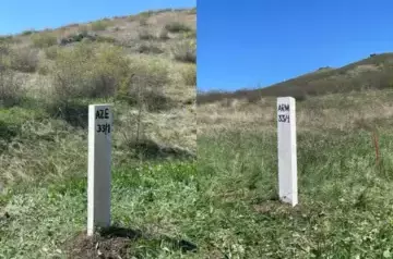 Azerbaijan and Armenia install first border pillar