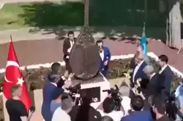 Kazakh dombra monument unveiled in Türkiye&#039;s Antalya (VIDEO)