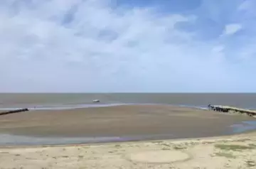 Wind dries up Azov Sea in Kuban