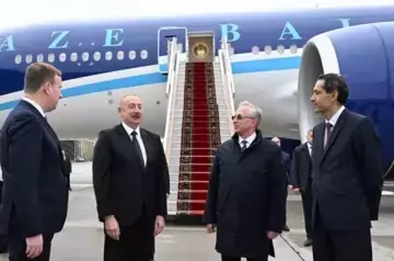 Azerbaijani President arrives in Russia