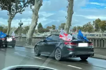 Georgian Dream supporters stage motor rally in Tbilisi