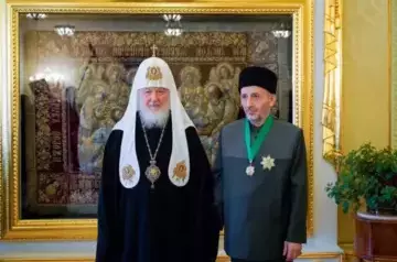 Mufti of Dagestan decorated with Order of Russian Orthodox Church