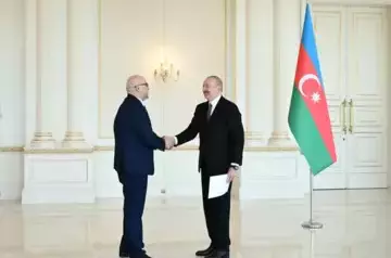 Ilham Aliyev receives credentials from Ambassadors of Palestine and South Korea