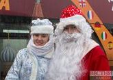 Father Frost  beaten  in St. Petersburg