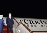 Erdogan arrives in Azerbaijan on official visit