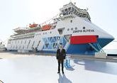 Ilham Aliyev attends ceremony to launch Zarifa Aliyeva ferry boat