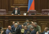 Scuffle pauses session of Armenian Parliament