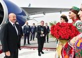 Aliyev arrives in Tajikistan