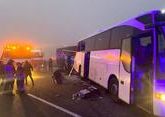 Chain-reaction collision on Turkish motorway caused by dense fog