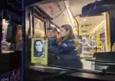 Astrakhan buses decorated with portraits of veterans 