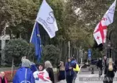 Opposition hold march in Tbilisi protesting against elections outcome