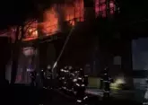 Former power station burns in Moscow 