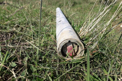 Pieces of cluster warhead fired from Smerch MLRS found in Goranboy (PHOTO)