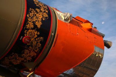 Soyuz carrier rocket with Progress MS-18 cargo spaceship blasts off from Baikonur