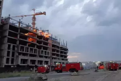 House under construction catches fire in Yerevan